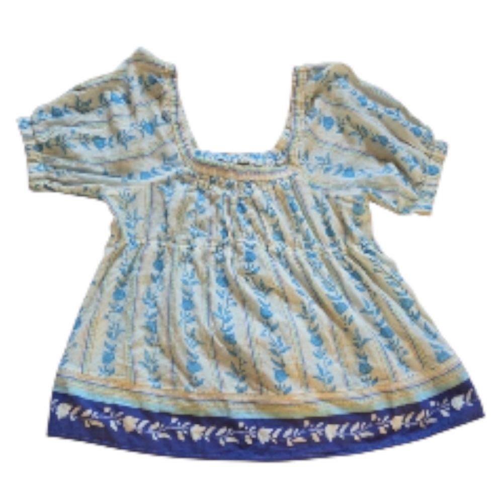 Free‎ People Floral Blue and Yellow Women's Top